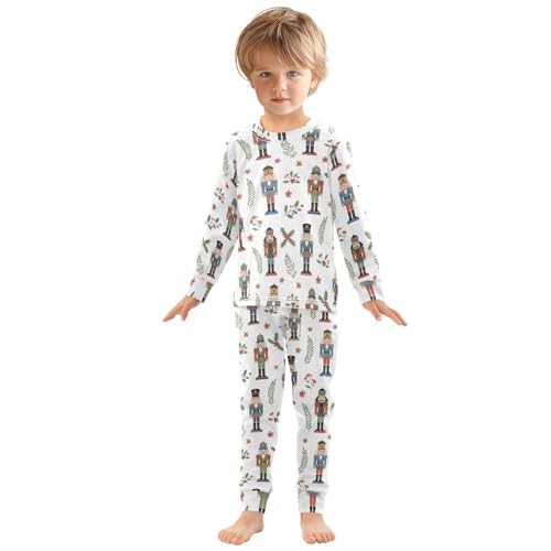 Pajama Sets Long Sleeve Colorful Nutcracker Soldier Soft Comfy Sleepwear 2 Piece PJS 3-8T2