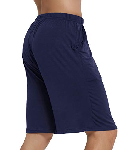 JINSHI Men’s Pajama Shorts Soft Comfortable Lightweight Elastic Drawstring Men Lounge Sleep Shorts with Pockets4