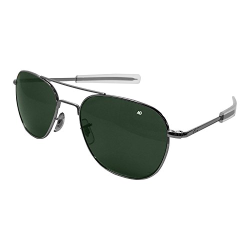 American Optical Original Pilot Bayonet 52mm Silver TC Green Sunglasses