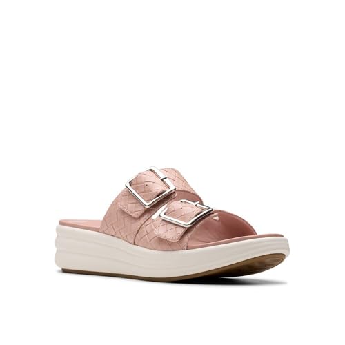 Clarks Women's Casual Slide Sandal, Peach, 8.5 Wide