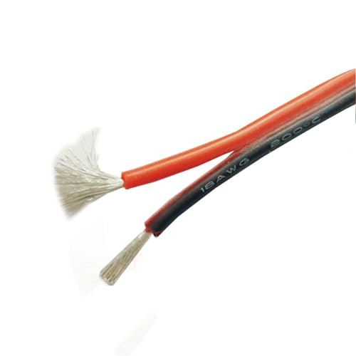 Outdoor Extension 10 Meters Special Soft Splicing Cable Red and Black Electrical Line 14AWG 24AWG 0.2 2 Square Silicone Parallel Wire Solar sheathed (Size : 20AWG 0.5square)