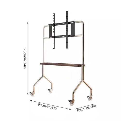 Soporte móvil de piso para TV de acero inoxidable con ruedas miniatura 2