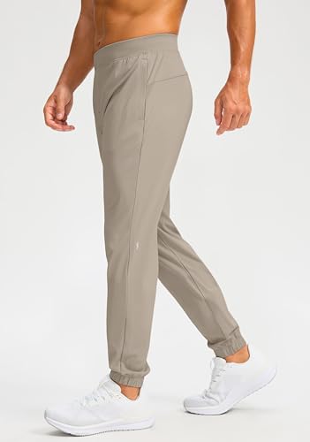 Soothfeel Calças de treino atléticas masculinas com bolsos com zíper e bolsos para golfe, Pó de carb