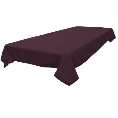 La Linen Polyester Poplin Washable Rectangular Tablecloth, Stain And Wrinkle Resistant Table Cover 60X84, Fabric Table Cloth For Dinning, Kitchen, Party, Holiday 60 By 84-Inch, Eggplant #TOP1