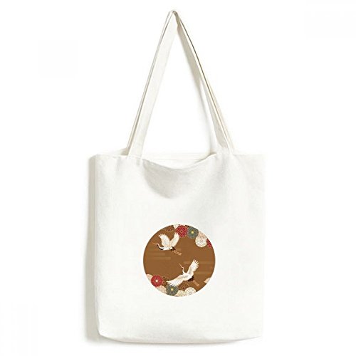 Sac en toile grues multicolores, cabas lavable pour vos sorties créatives et shopping