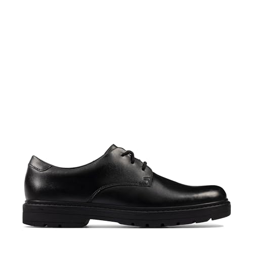 Clarks Loxham Derby Y Jungen Senior-Schulschuhe, Größe 37,5, Schwarz