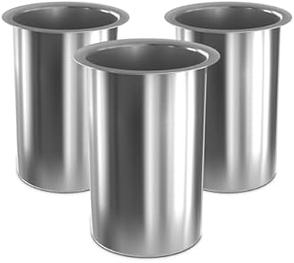 3 Pcs Countertop Utensil Holder Stainless Steel - 5.5 x 4.5" Stainless Steel Utensil Holder for Kitchen and Bars, Durable and Dishwasher Safe, Odor and Rust Resistant, Good for Home and Commercial Use