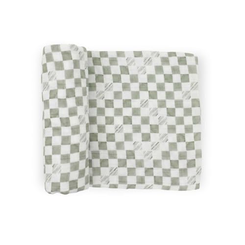 Image of Little Unicorn Muslin Swaddle Blanket for Newborns & Infants | Soft & Breathable Fabric | Baby Blanket for Swaddling, Nursing, Shower Gifts (Green Checker)