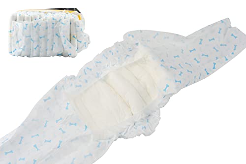 BePetMia Pañales Desechables para Perros Masculinos, Súper Absorbentes y a Prueba de Fugas, Pañales para Perros Micción Excitable o Incontinencia (M: 45-63cm, 10pcs)