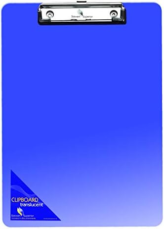 SECO Plastic Translucent A4 Clipboard - Blue, SE-C1102-BU