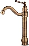DXDUI MONOBLOC BAIN-Tape FÜR BAIN Single Heel-TAPS 360 Swivel-Basin-Tap mit Standard-Tap mit Standard-Armaturen, antiken Messing