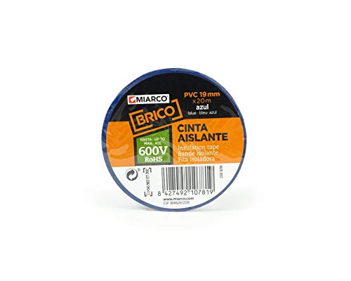 MIARCO 10781 - Cinta aislante de PVC Miarco Brico Azul 19mm x 20m