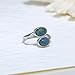 Blue Stone Ring, Natural Blue Apatite Ring Silver Jewelry, white gold plated 2 Stone Adjustable Silver Rings for Women