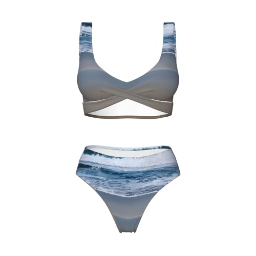 Ensemble de bikini 2 pièces imprimé côtier et finitions premium - 4