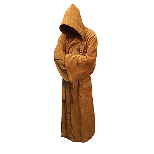 Movie Bademantel Herren braun mit Kapuze Bademantel Erwachsene Fleece Morgenmantel Weich Frottee Bademantel Gr. Einheitsgröße Cover