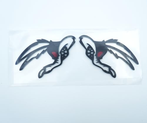 Image of 2Pc Coyote Badges Emblem Red Eye Bandit 3D Fender Angry Agressive Badges Sticker Nameplate Replacement for Universal Car Body Motorcycle SUV Door Window Decoration (Matte Black Red)