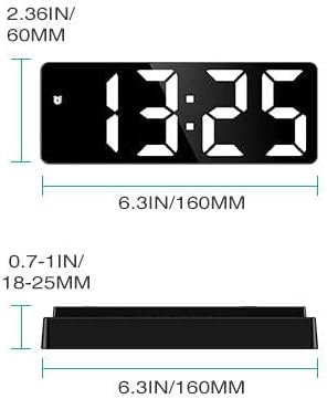 Alarm TSV Reloj Espejo Pantalla LED Reloj Digital con Temperatura, Snooze, Calendario Ajustable, Puerto USB Luz Nocturna 7