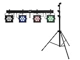 ⭐️ Bar mit 4 lichtstarken RGBAW/UV-Spots, QuickDMX, Fernbedienung und Tasche inkl. Lichtstativ