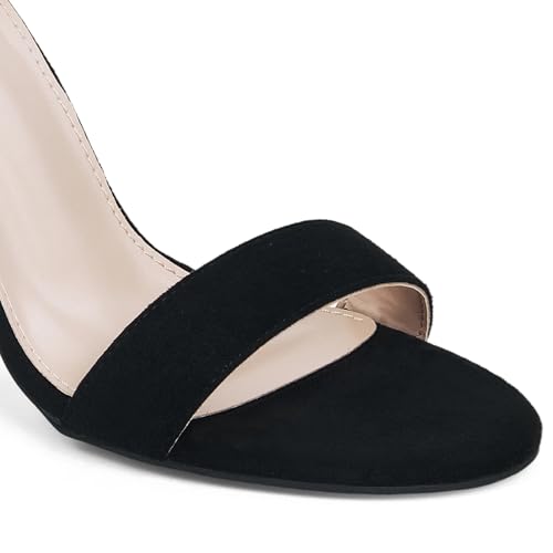 Image of GENSHUO Women's 4-inch Chunky High Heel Sandals with Ankle Strap,Party Wedding Bridal Shoes
