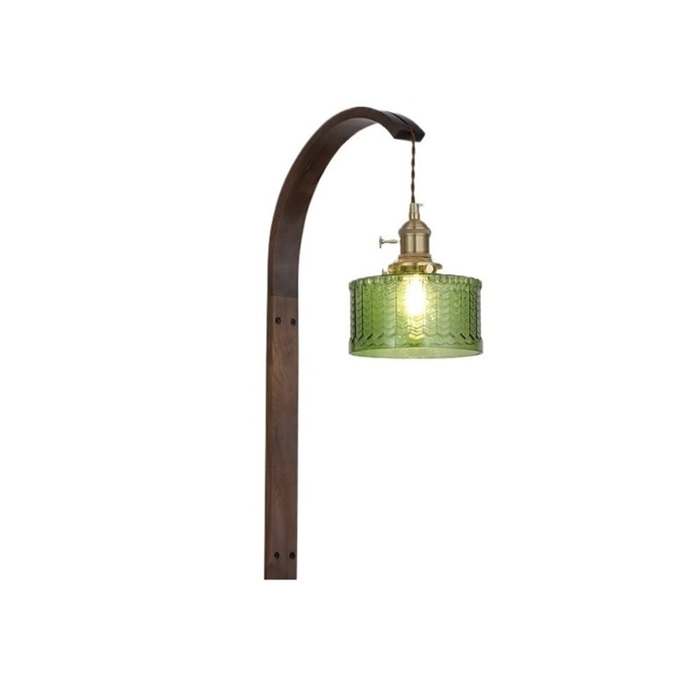 YQINQIN83B Wall Sconce Retro Art Walnut Bedroom Bedside Wall Lamp Suitable for Staircase Living Room for Hallway(Green)