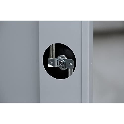 Flügeltürenschrank komplett montiert Metallschrank abschließbar grau 120x80x38cm 2 Fachböden Lagerschrank Aktenschrank Werkstattschrank 530290