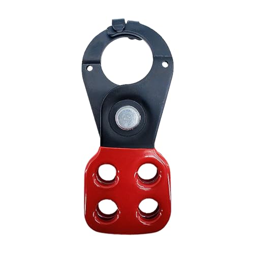 Image of 10 Pack Lockout Tagout Hasp 1.5 inch Red Stainless Steel Lockout Hasp Tamper-Proof Padlock Hasp Nylon Handle