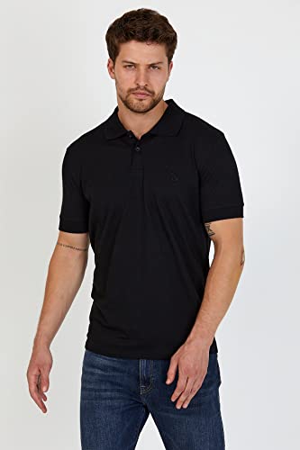 Polo noir avec logo blanc contrasté en taille L