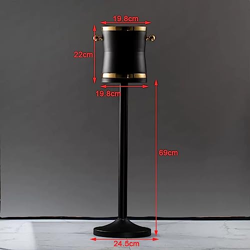Cubitera de pie, Enfriador de champán de Acero Inoxidable de 68,5 cm con Base Alta, Mantiene Las Botellas frías para la decoración de Bares y Fiestas.