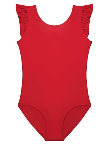 Stelle Ballet Leotards for Girls Gymnastics Dancewear (Red 6-7Y)