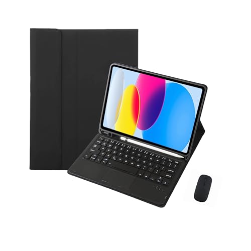Air 11 Pulgadas M2 2024 (A2902/A2903/A2904) Funda con Teclado y ratón para 6ª, Funda Inteligente Delgada con Teclado Bluetooth Desmontable,Trackpad Multi-Touch(Black)