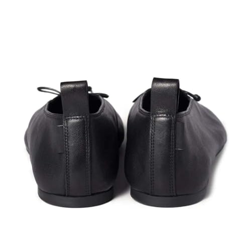 Women's Bow Ballet Flats Elastic Comfort Round Toe Loafers Slip-On Work Shoes Leather Ballerina Flats for Party Office Casual4