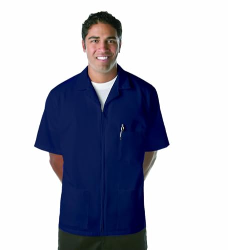 Fame Adult's Zipper Smock-Navy-2XL