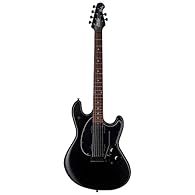 Stingray guitar in HH pick up configuration with Stealth Black Features a Hard Maple neck with Laurel fretboard and an oversized 4 + 2 headstock 2 humbucker pickups coupled with a 5-way switch and tone & volume knobs All Sterling by Music Man instrum...