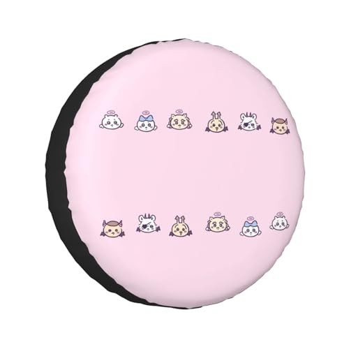 タイヤカバー ちいかわ スペアタイヤカバー おしゃれ タイヤ収納 防塵 防水 防紫外線 日焼け止 汚れ防止 劣化対策 タイヤバッグ 持ち運び便利 取付簡単 カー用品 14〜17インチ 屋外 軽自動車 普通車 汎用 16インチ:直径76-79cm