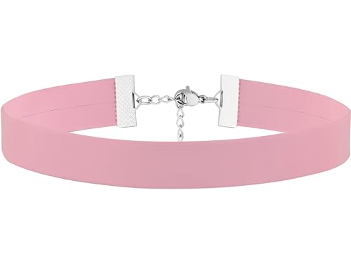 Sacina Pink Choker Necklace, Pink PU Leather Choker Collar, Vintage Necklace, Gothic Choker, Goth Necklace, Punk Necklace, Jewelry Gift for Women