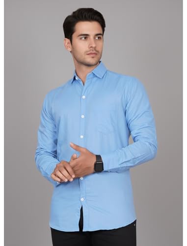 Image of Diverse Men's Solid Formal Shirt | Premium Poly Cotton Full Sleeve Regular Fit Shirt for Men | Stylish Office, Business & Casual