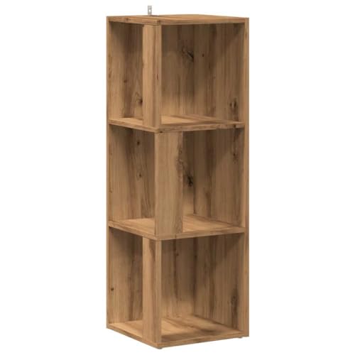 vidaXL Mobile Angolare Rovere Artigianale 33x33x100 cm in Truciolato, armadietto angolare, scaffale, scaffale ad Angolo, armadietti angolari