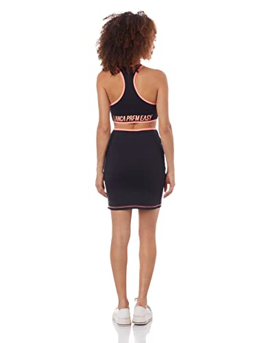 vestido curto com cut off, LP Easy, preto, P
