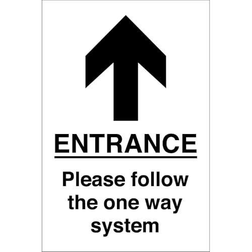 Entrance One Way Arrow Up Metal Sign 12x16 Inch