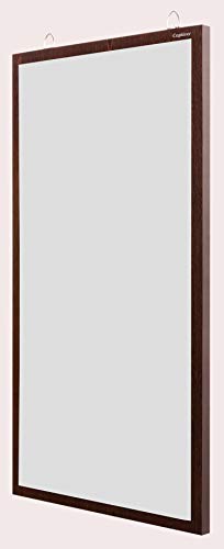 Image of Captiver Engineered Wood Frameless Wall Hanging Solid Base Mirror (65X34 CM,Wenge) Bathroom Fancy Rectangle Decorative Washbasin Living Room Rectangular Unframed