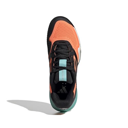 Image of adidas Mens Barricade 14 Tennis Sneakers Shoes - Black, Orange