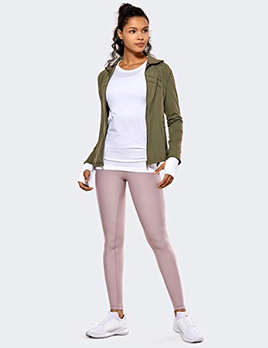 CRZ YOGA Camisa de corrida esportiva atlética feminina sem costura de mangas compridas Branco PP