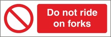 Do not Ride on Forks Safety Sign Sticker, Waterproof PVC Sticker ...