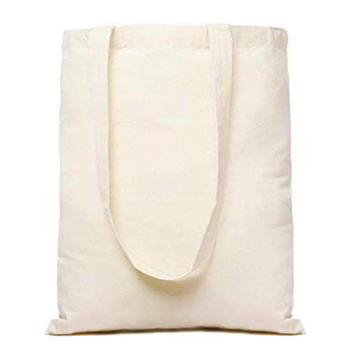 Greenmile 15 Pack Canvas Tote Bags  Large Cotton Reusable Grocery Shopping Bags