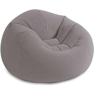 Intex 68579NP Pouf Gonflable Beanless, Gris, 107cm x 104cm x 69cm