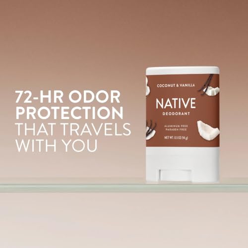 Native Deodorant, Aluminum Free, Coconut & Vanilla, for Women and Men, Travel Size 0.5oz (Pack of 4) - image 8