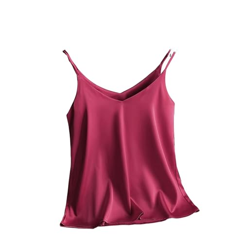 Gilet en satin pour femme GUOYUXIAO décontracté à col en V