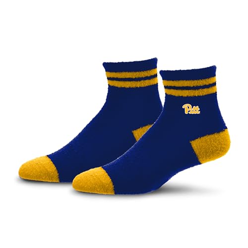 For Bare Feet NCAA PITTSBURGH PANTHERS Cozy Two Stripe Quarter Sock Team Color OSFM