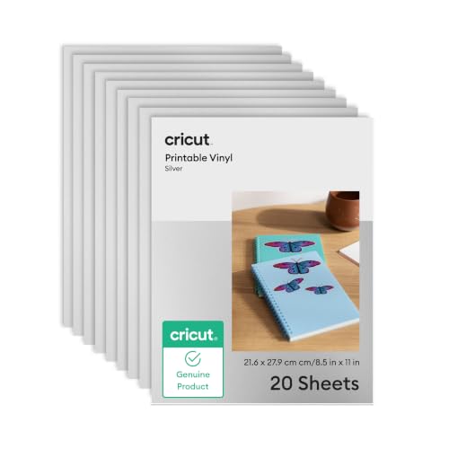 Cricut Silver Vinyl Sticker Paper (20 Sheets, 8.5x11) | Printable Stickers For Inket Printer - Compatible with Cricut Maker, Explore, & Joy Xtra Machines - image 1