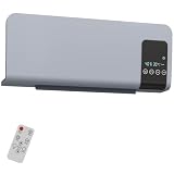 HOMCOM Termoventilatore Oscillatorio Timer 12h 2000W 54.5x12x21.5 cm Grigio